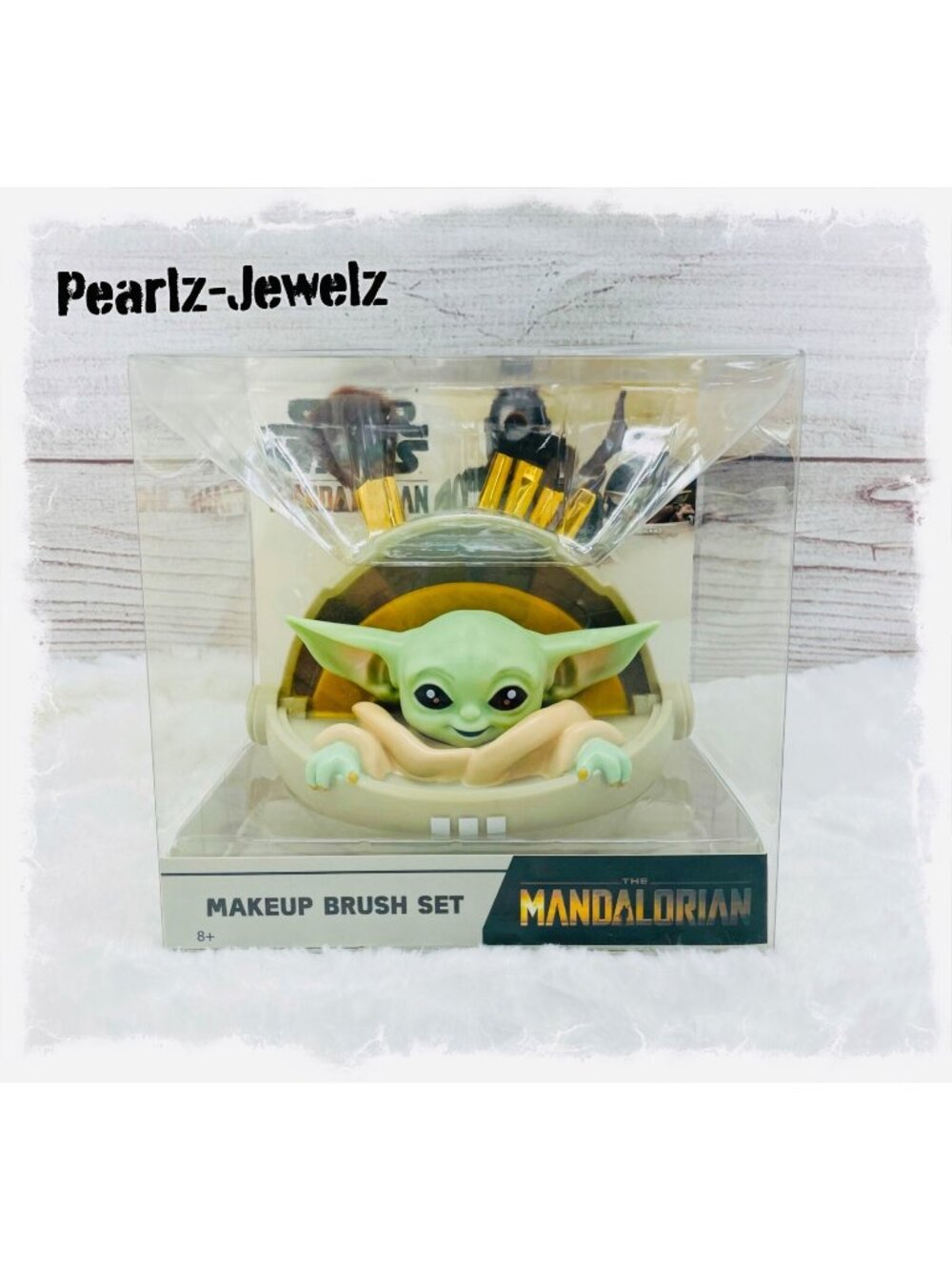 Loungefly Mandalorian Star Wars Yoda 5 Pc Makeup Brush Holder Case Set